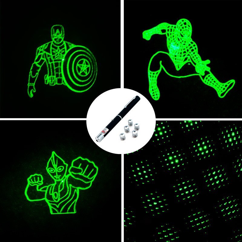 Puntero Laser Largo Alcance 5 en 1 Potente Astronomia Y Seguridad + 2 Pilas