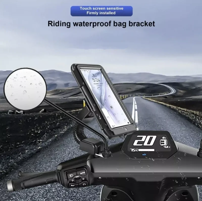 Soporte Para Celular Seguro Moto Bici Impermeable Tactil Rigido