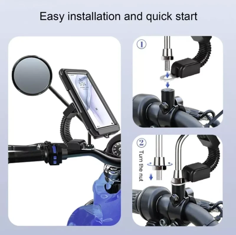 Soporte Para Celular Seguro Moto Bici Impermeable Tactil Rigido