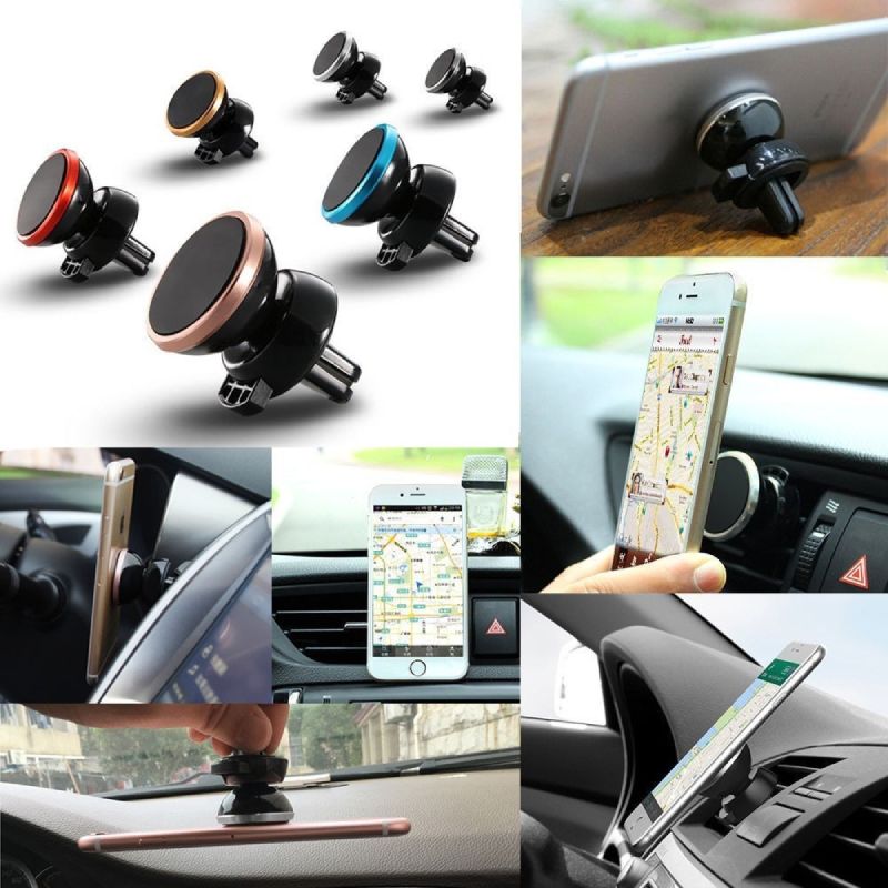 Soporte Iman Magnetico Celular Gps Auto Metal Giratorio 360