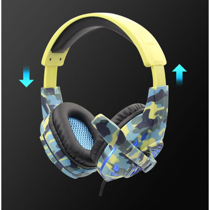 Auricular Gamer Komc G305 Camuflado Luz Led