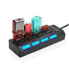 HUb 4 Multi Puertos Usb 2.0 Luz Led Switch ON OFF Notebook