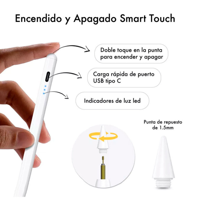 Lápiz Táctil Para iPad Apple 2018 A 2022 - Active Stylus Pen
