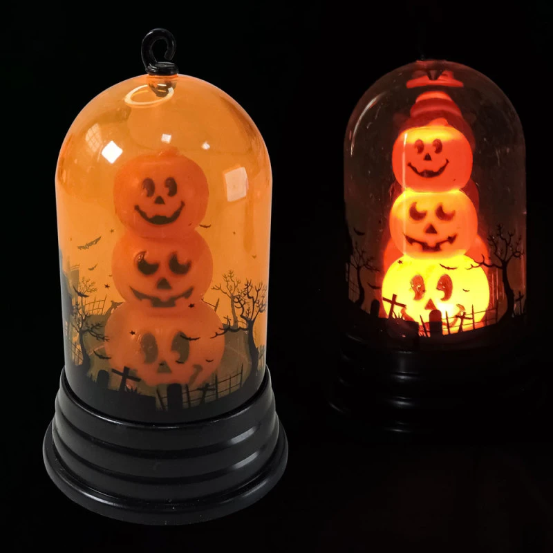 Decoracion Halloween Mini Lamparas Led RGB Calavera Y Calabaza Cotillon Terror