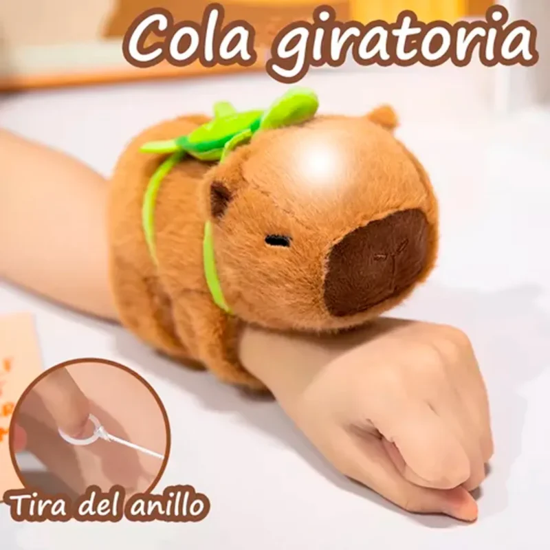 Capibara Peluche Brazalete Pulsera Movimiento Colita Sonido Marrón