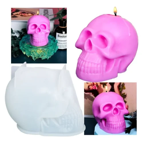 Molde De Silicona Craneo Calavera Para Resina Epoxi Decoracion Y Arte