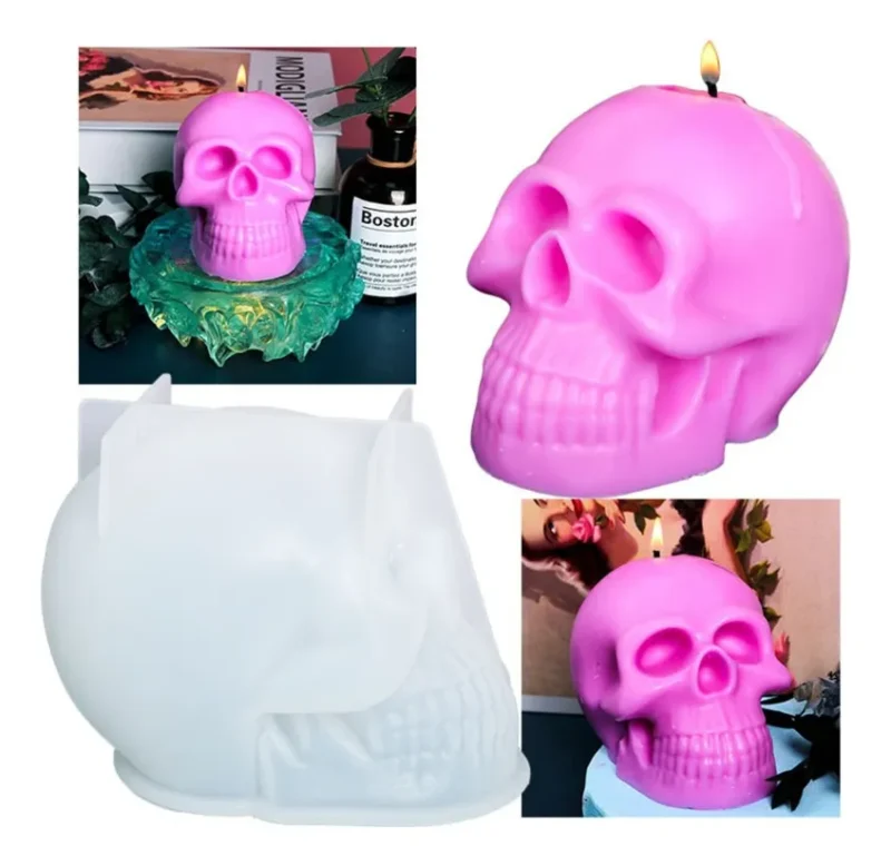 Molde De Silicona Craneo Calavera Para Resina Epoxi Decoracion Y Arte
