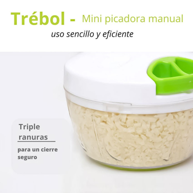 Mini Picadora Trituradora Verduras Giratoria Manual Choppera A Cuerda Capacidad 200g