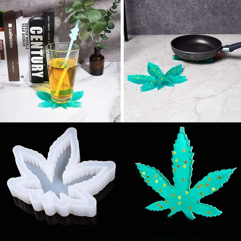 Molde De Silicona Para Resina Epoxi Cenicero Porta Vaso Chala Canabis Marihuana