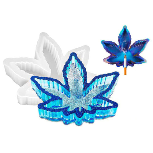 Molde De Silicona Para Resina Epoxi Cenicero Porta Vaso Chala Canabis Marihuana
