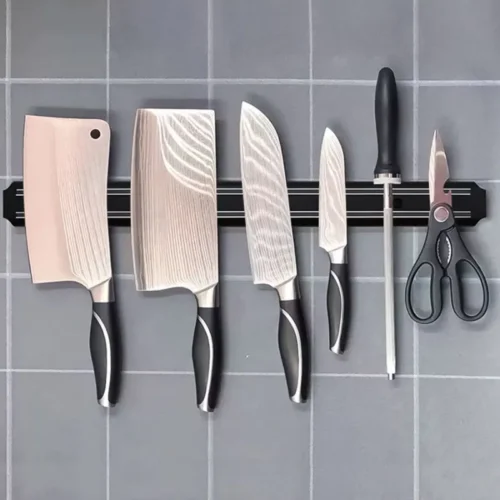 Soporte Organizador de Cuchillos Barra Imantada 54cm Doble Fila Magnética